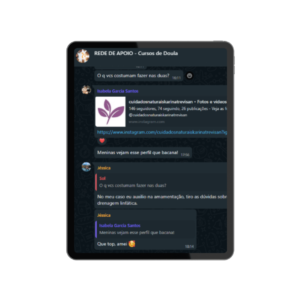 Doulas afiliadas recebem muitos benefícios.